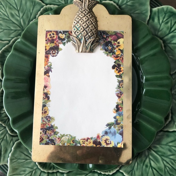 Andrea Sadek Other - 🍍Vtg Solid Brass Pineapple Clipboard 🍍
